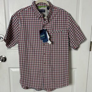 NEW Chaps Explorer Switchback Shirt Red Blue Checkered UPF 50 lightweight Active